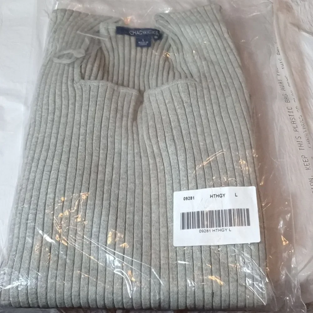 Chadwick's large women's square neck sweater Gray NWT (Rox177)